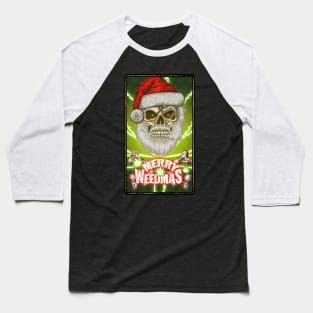 Santa Claus Skull, Christmas, Weed, Weed Culture, Happy Weedmas Baseball T-Shirt